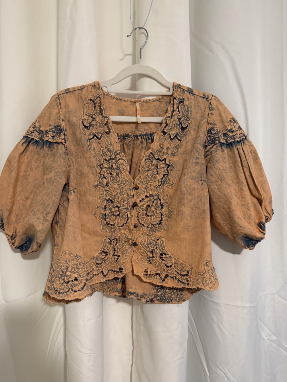Free People Corina Denim Top